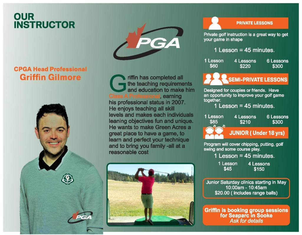 Instructor bio and rates flyer